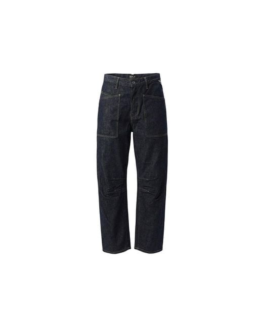 Replay Blue Cotton Mom Jeans