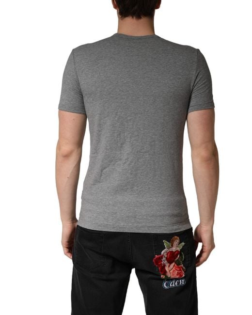 Dolce & Gabbana Gray Dg Logo Crew Neck Men Underwear T for men