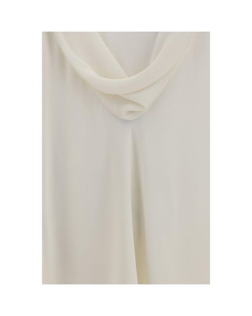 Brunello Cucinelli Gray Beige Silk Blouse