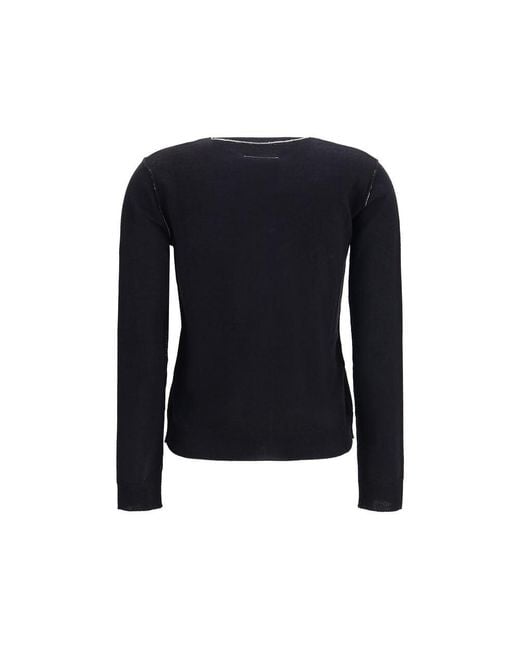 MM6 by Maison Margiela Blue Black Wool Oves Aries Cardigan