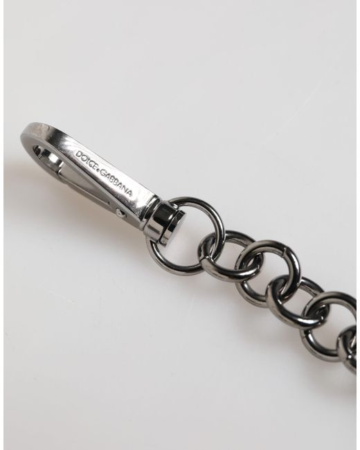 Dolce & Gabbana Blue Dg Rubber Logo Keychain Keyring for men