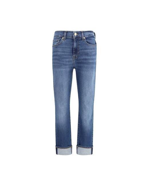 7FOR Blue Relaxed Skinny Jeans
