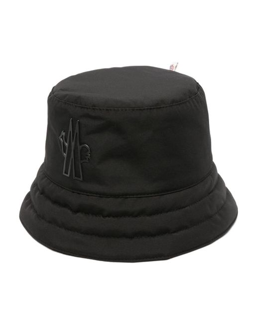3 MONCLER GRENOBLE Black Logo-patch Gore-tex Bucket Hat