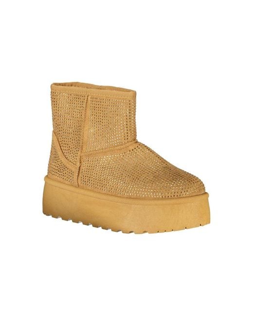 Laura Biagiotti Natural Marrone Polyester Boot