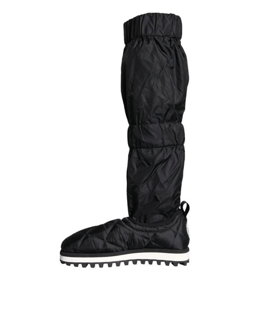 Dolce & Gabbana Black Quilted High Top Boots Sneakers Shoes for men