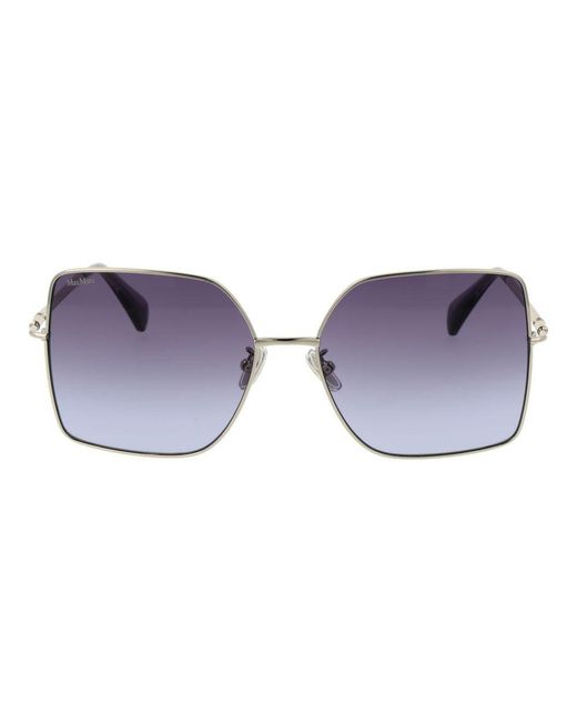 Max Mara Purple Silver Metal Sunglasses