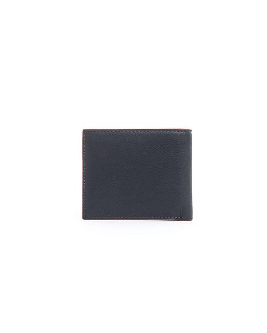 Cerruti 1881 Black Blue Calf Leather Wallet