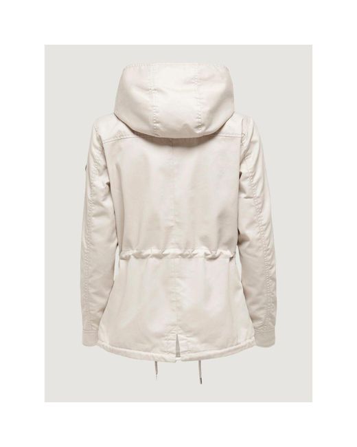 ONLY Natural Beige Polyester Jackets & Coat