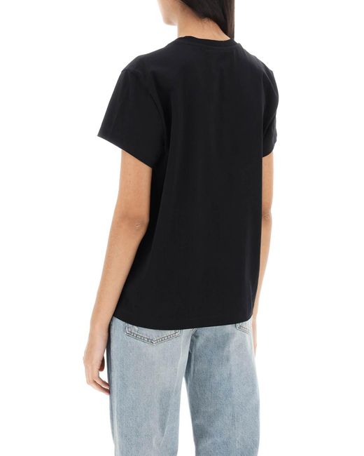Stella McCartney T-shirt With Embroidered Signature - M Black