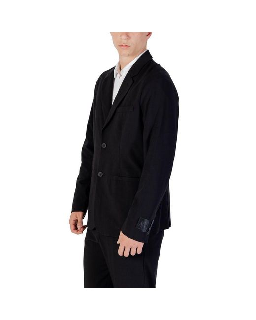ARMANI EXCHANGE Black Lyocell Blazer for men
