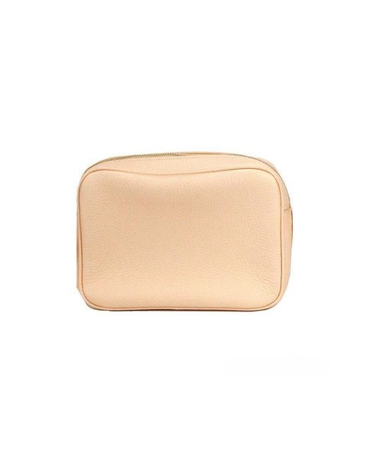 Burberry Natural Small Branded Peach Pink Grainy Leather Camera Crossbody Bag