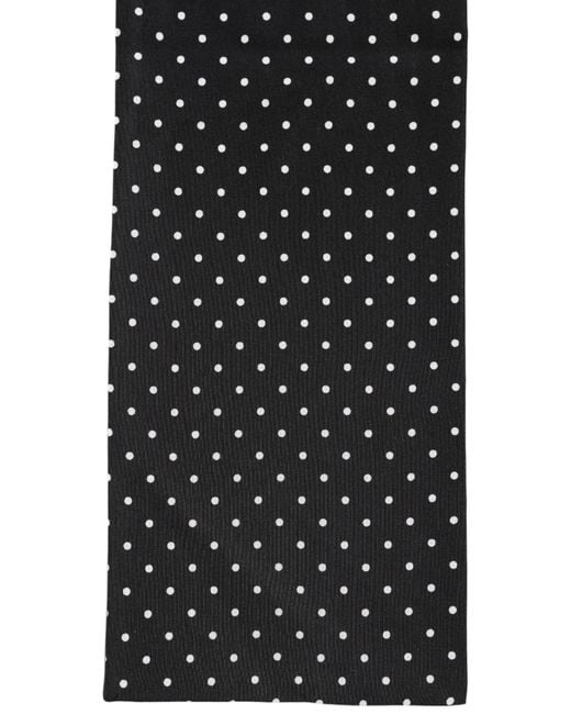 Dolce & Gabbana Black Polka Dot Neck Wrap Foulard 133.5Cm X 12.5Cm Scarf for men