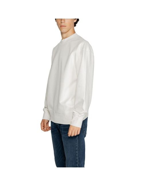 Calvin Klein White Recycled Cotton Sweatshirt for men