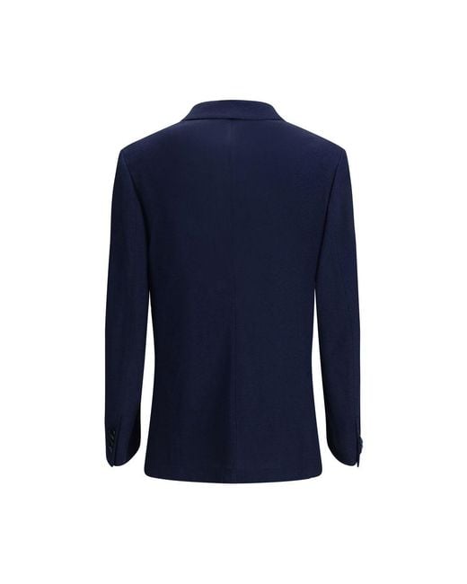 Brioni Blue Black Silk Blazer for men