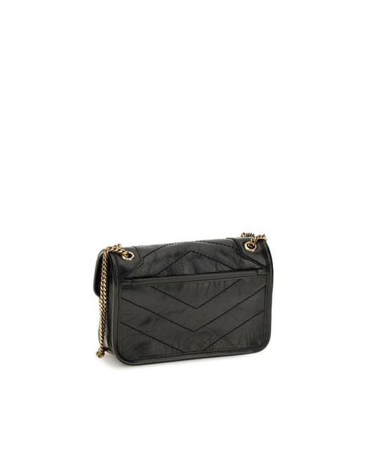 Saint Laurent Black Calf Leather Bos Taurus Shoulder Bag