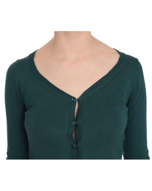 Pink Memories Blue Green Cotton 3/4 Sleeve Cardigan Top Blouse