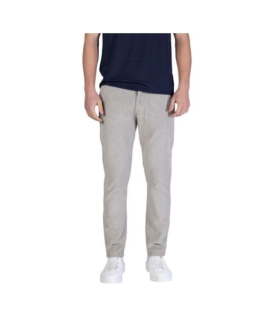 Borghese Blue Gray Cotton Casual Pants for men