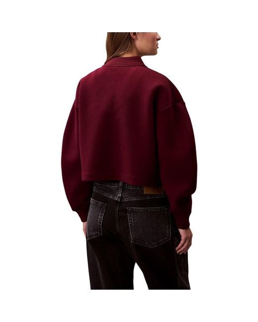 Calvin Klein Red Bordeaux Viscose Bomber