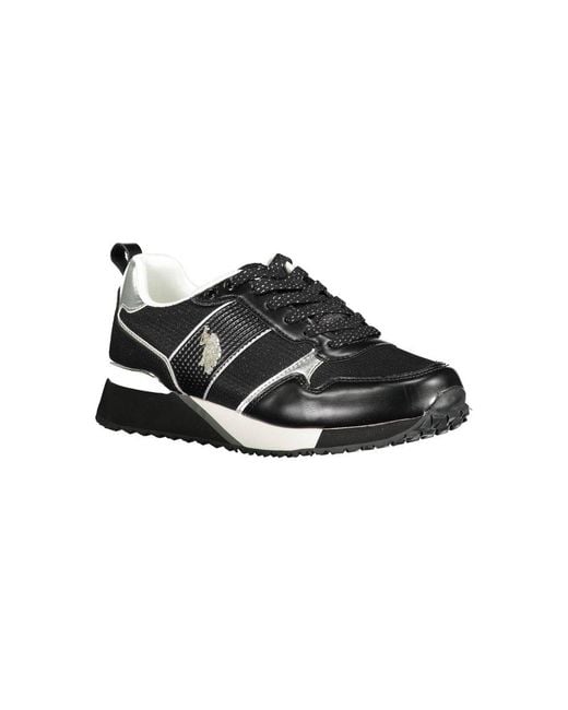 U.S. POLO ASSN. Black White Eco Suede Sneaker