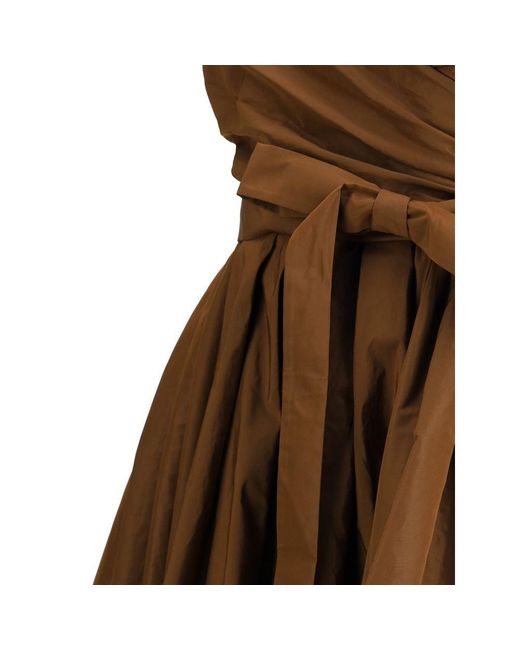 Pinko Brown Strapless Long Dress