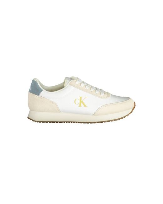 Calvin Klein White Polyester Sneaker for men