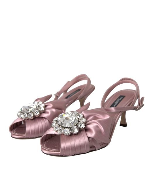 Dolce & Gabbana Pink Keira Crystal Heels Sandals Shoes
