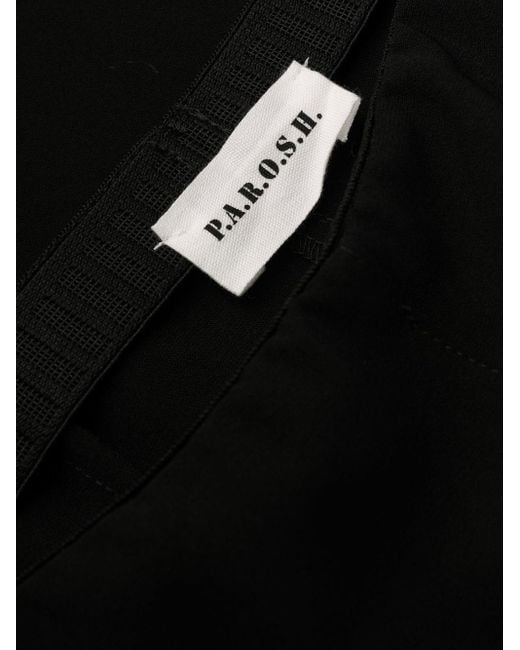 P.A.R.O.S.H. Black Cropped Elasticated Leggings