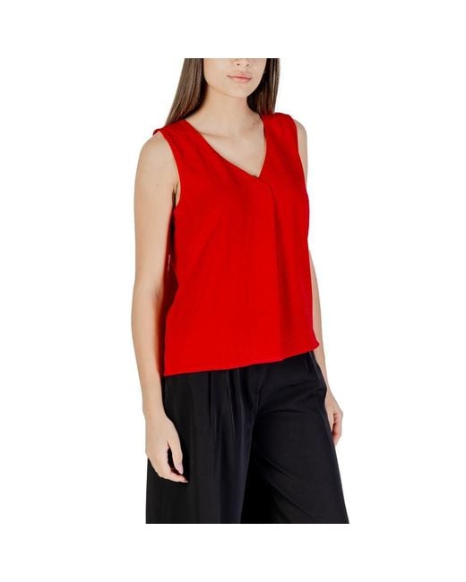 ONLY Red Recycled Polyester Tank Top