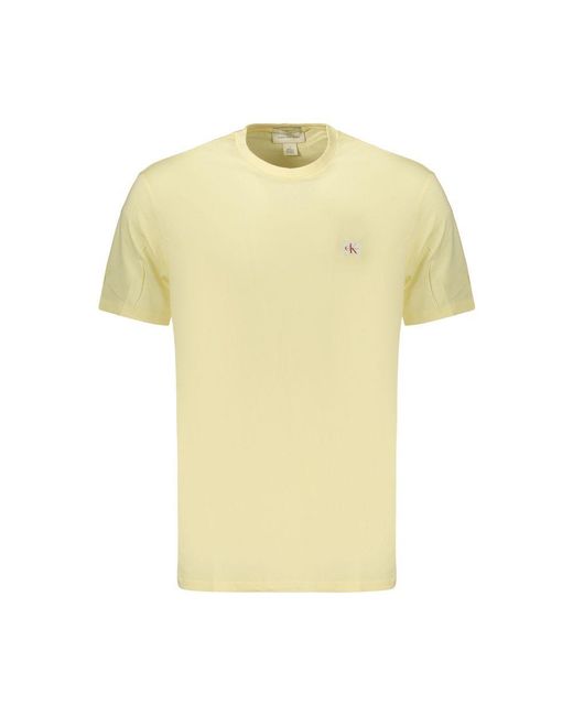 Calvin Klein Yellow Cotton Men's T for men