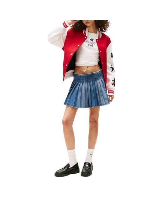 Tommy Hilfiger Blue Recycled Cotton Mini Skirt
