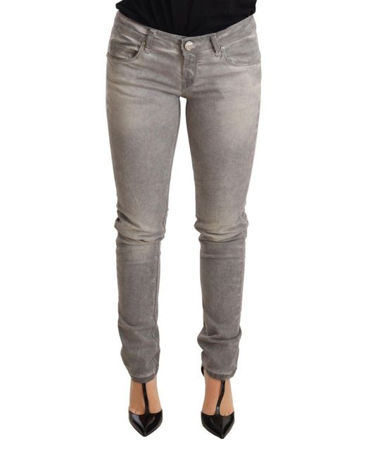 Acht Gray Chic Washed Slim Fit Cotton Jeans
