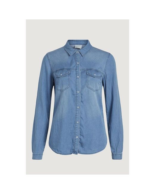 VILA CLOTHES Blue Cotton Sweater