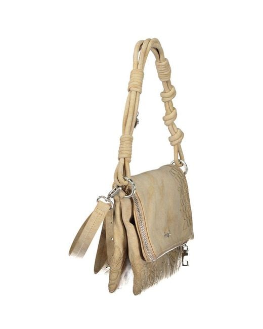 Desigual Metallic Beige Polyurethane Handbag