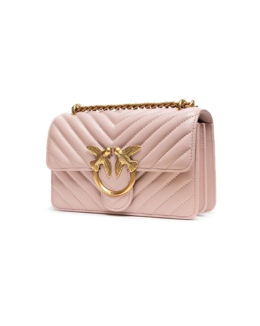 Pinko Powder Pink Mini Love Bag One Chevron