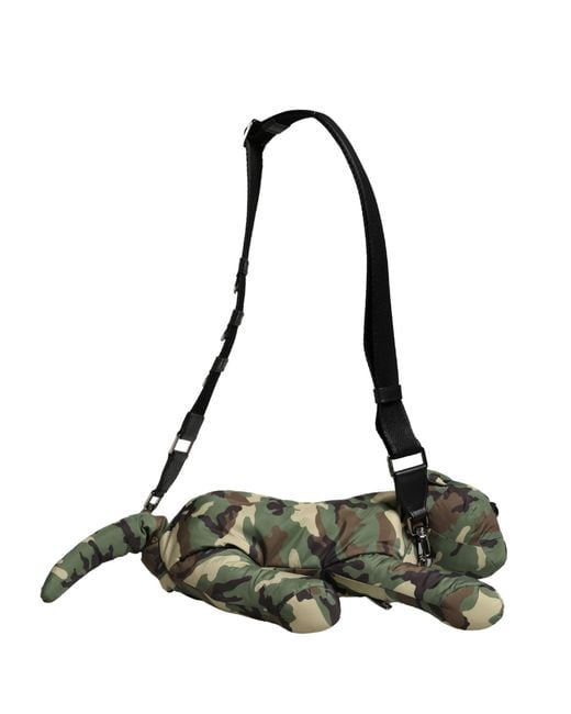 Dolce & Gabbana Green Multicolor Camouflage Animal Silhouette Waist Borse Bag