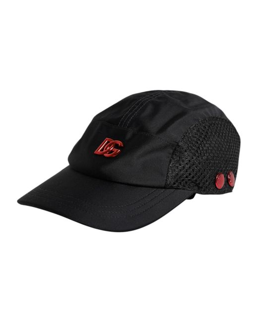 Dolce & Gabbana Black Nylon Logo 6 Panels Baseball Cap for men