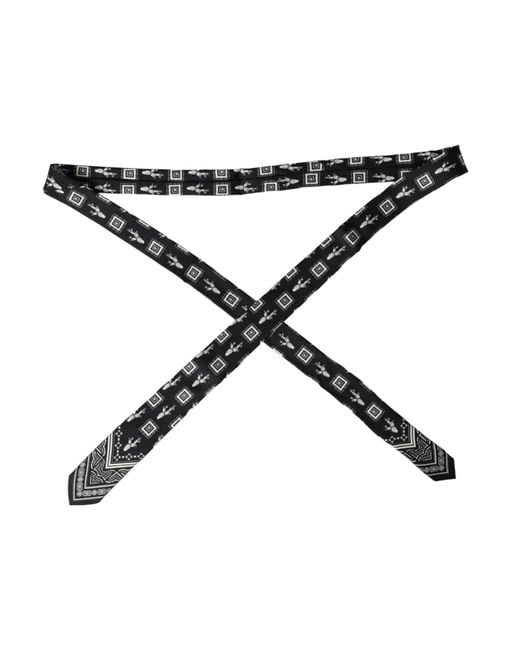Dolce & Gabbana Black Patterned 100%Silk Adjustable Tie for men