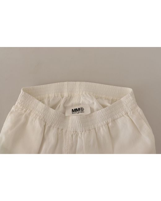 Maison Margiela White High Waist Cropped Trouser Pants