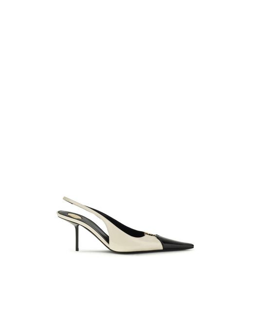 Saint Laurent Metallic Beige Calf Leather Bos Taurus High Heel Pumps