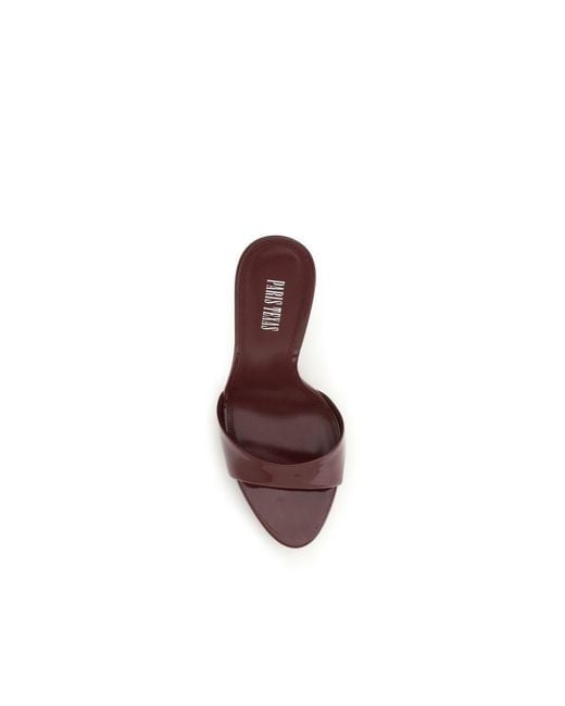 Paris Texas Brown Bordeaux Calf Leather Bos Taurus Stiletto Heel Sandals