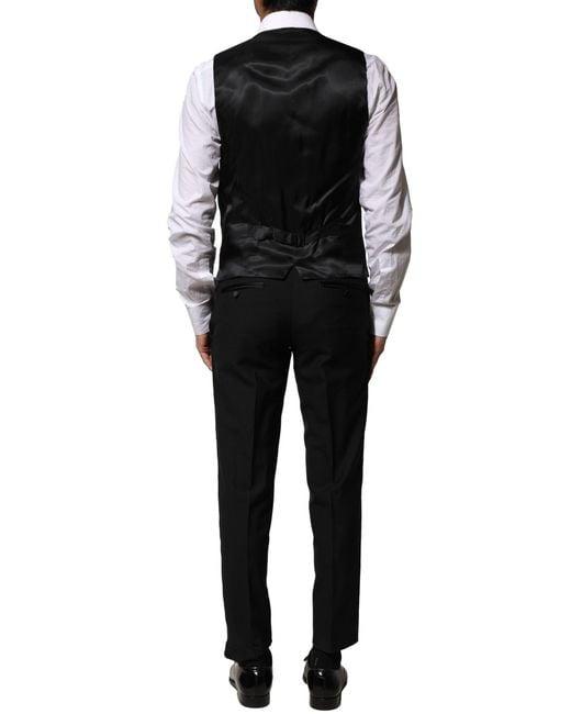 Dolce & Gabbana Black Martini Fit 3-piece Tuxedo Suit for men