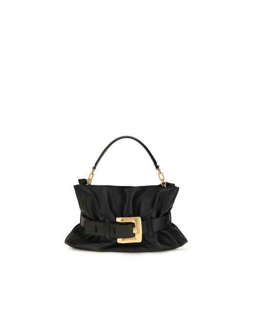 Balmain Black Calf Leather Bos Taurus Shoulder Bag