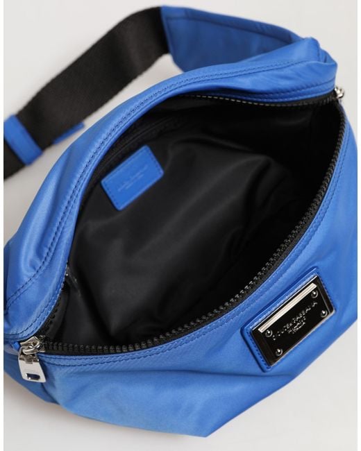 Dolce & Gabbana Blue Logo Plaque Nylon Waist Fanny Pack Borse Bag Ny+Pa+05Lf for men