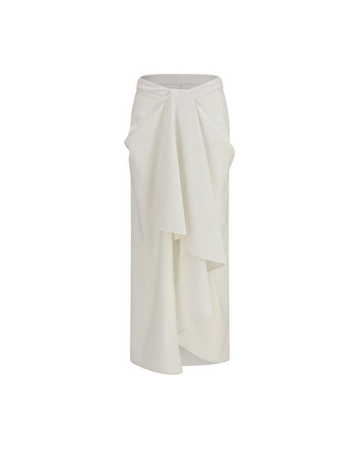 Givenchy White Wool Oves Aries Long Skirt