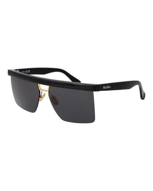 Max Mara Black Stainless Steel Sunglasses