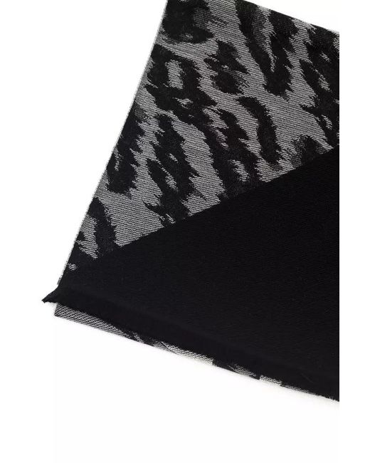 Roberto Cavalli Black Wool Scarf for men