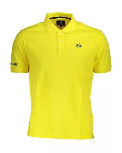 La Martina Yellow Cotton Polo Shirt for men