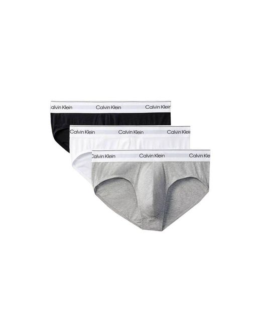 Calvin Klein White Gray Cotton Underwear for men