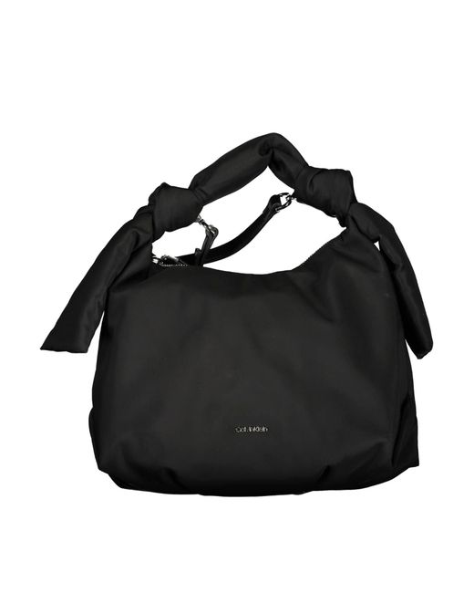 Calvin Klein Black Sleek Polyester Handbag With Contrast Details