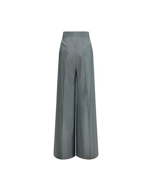 Max Mara Gray Bicolor Wool Oves Aries Casual Pants
